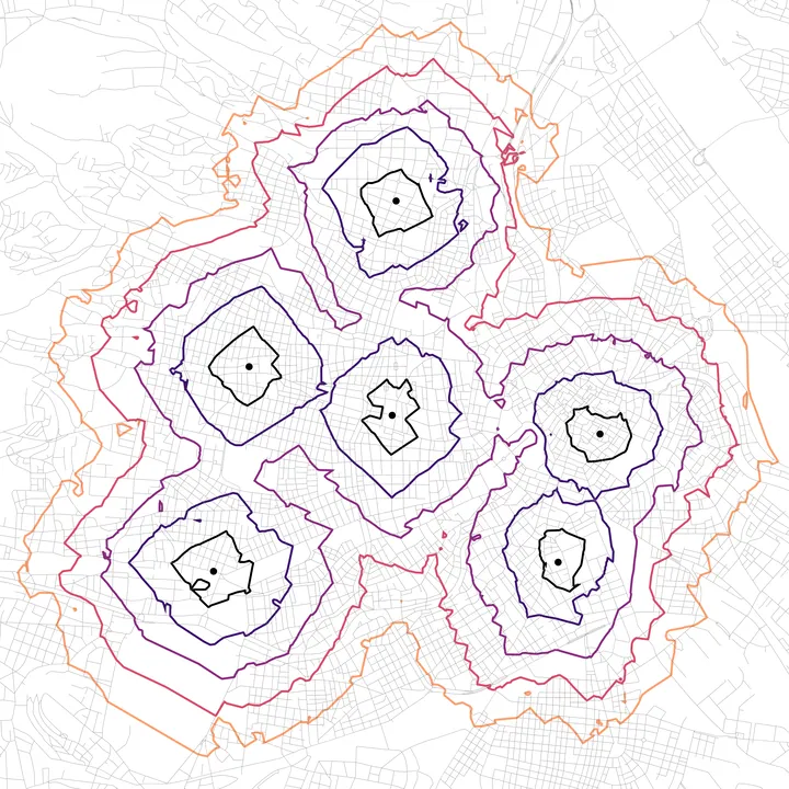 Screenshot of an Iso-area from Layer result as contours