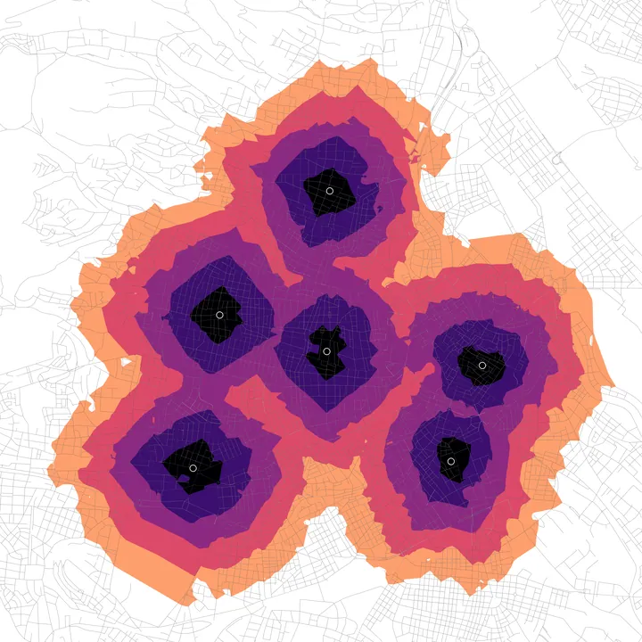 Screenshot of an Iso-area from Layer result as polygons