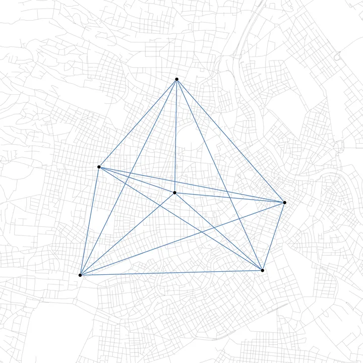 Screenshot of an OD-Matrix from Points as Lines (n:n) result